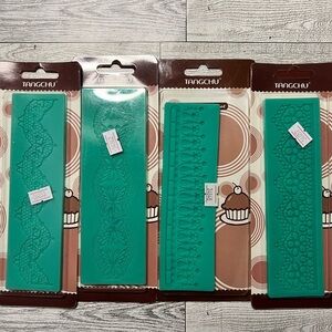 Tangchu Green Lace Gumpaste Mat Silicone Mold Set